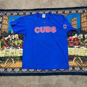 Nike chicago cubs center swoosh tshirt Blue and red Size XL Vintage Nike MLB y2k
